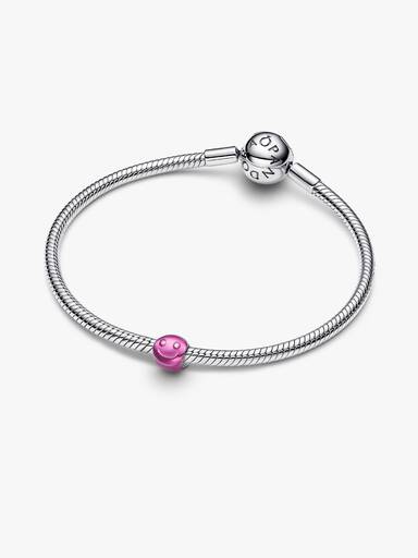 Pink Happy Face Mini Charm