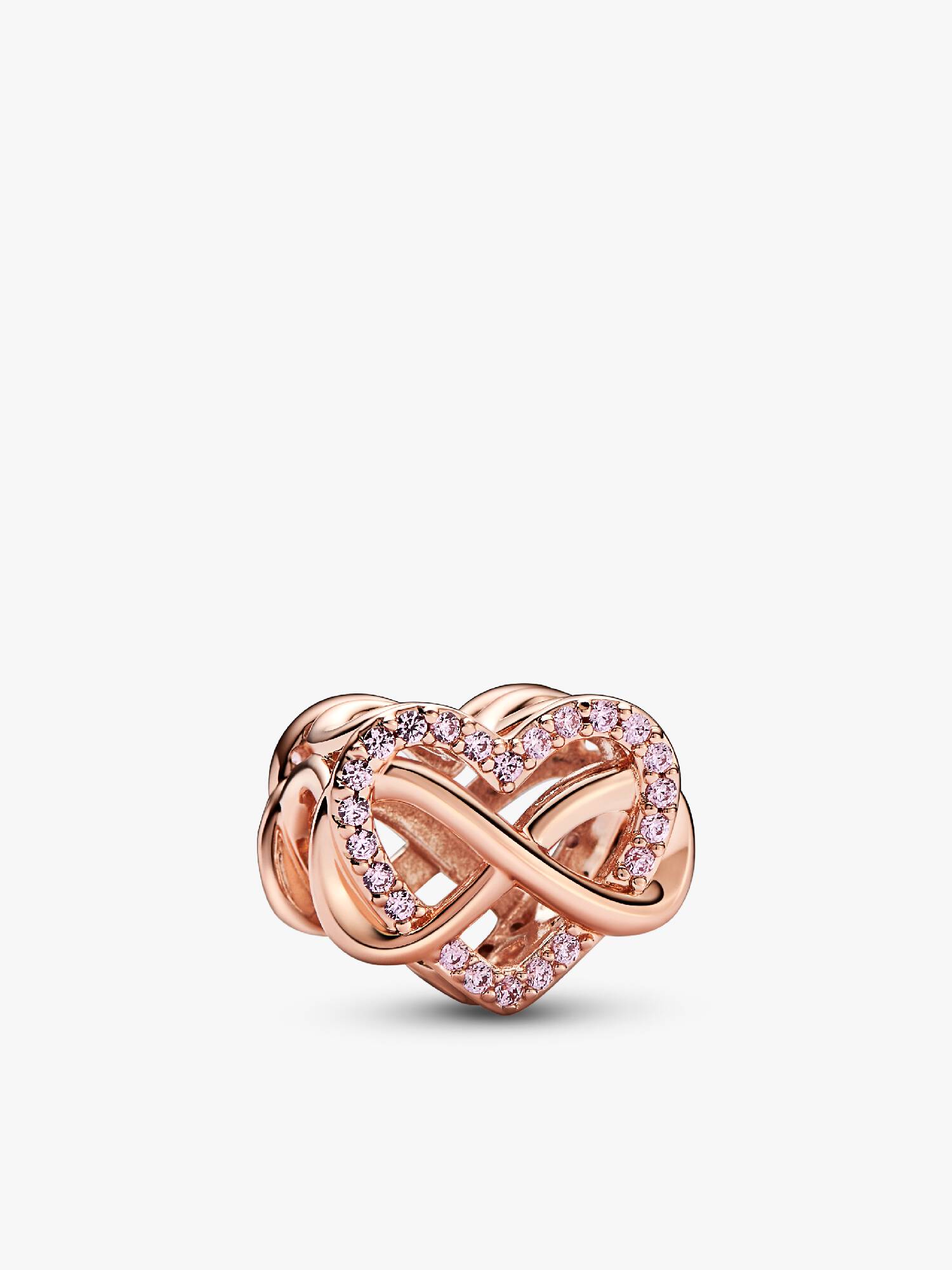 Sparkling Infinity Pink Heart Charm