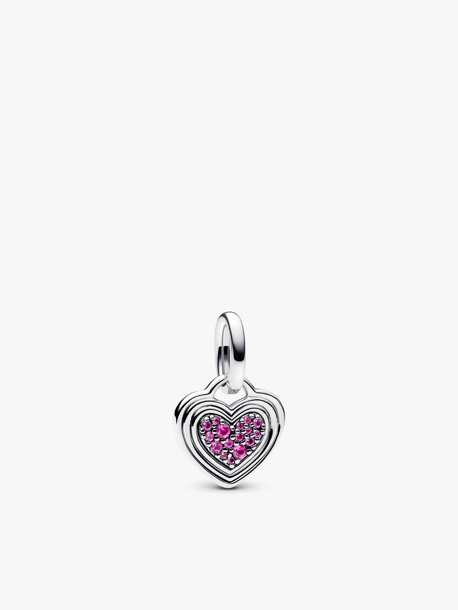 Engravable Pink Heart Dangle Charm