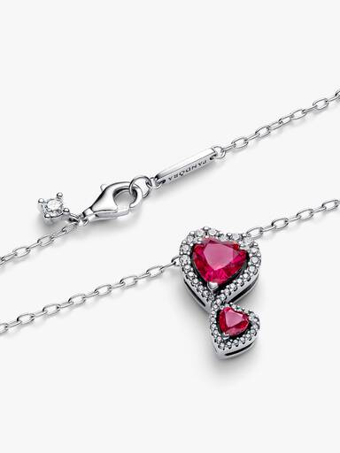 Red Halo Hearts Pendant Necklace