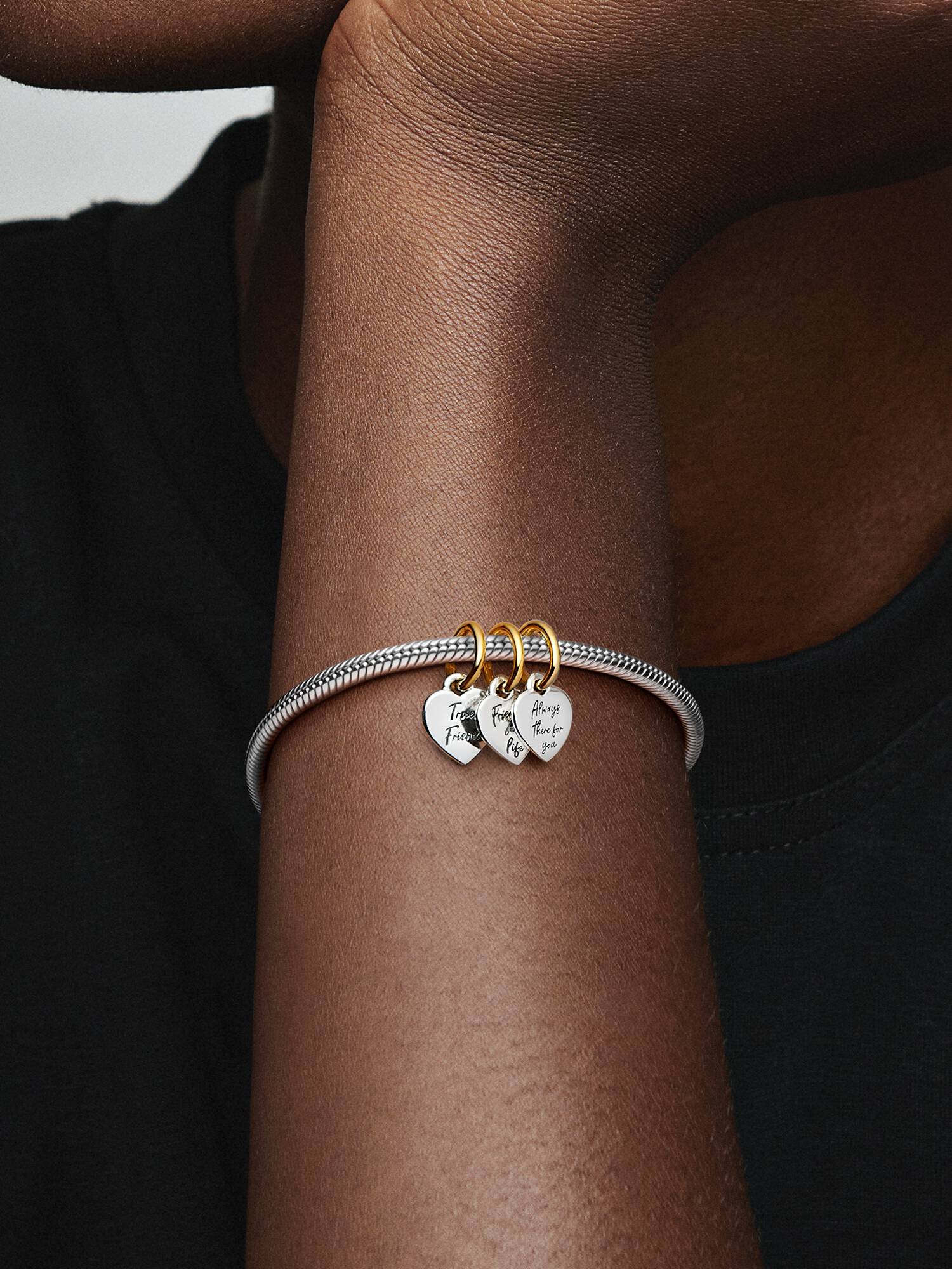 Two-tone Splittable Friendship Triple Dangle Charm