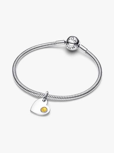 Engravable Heart Honey Stone Dangle Charm