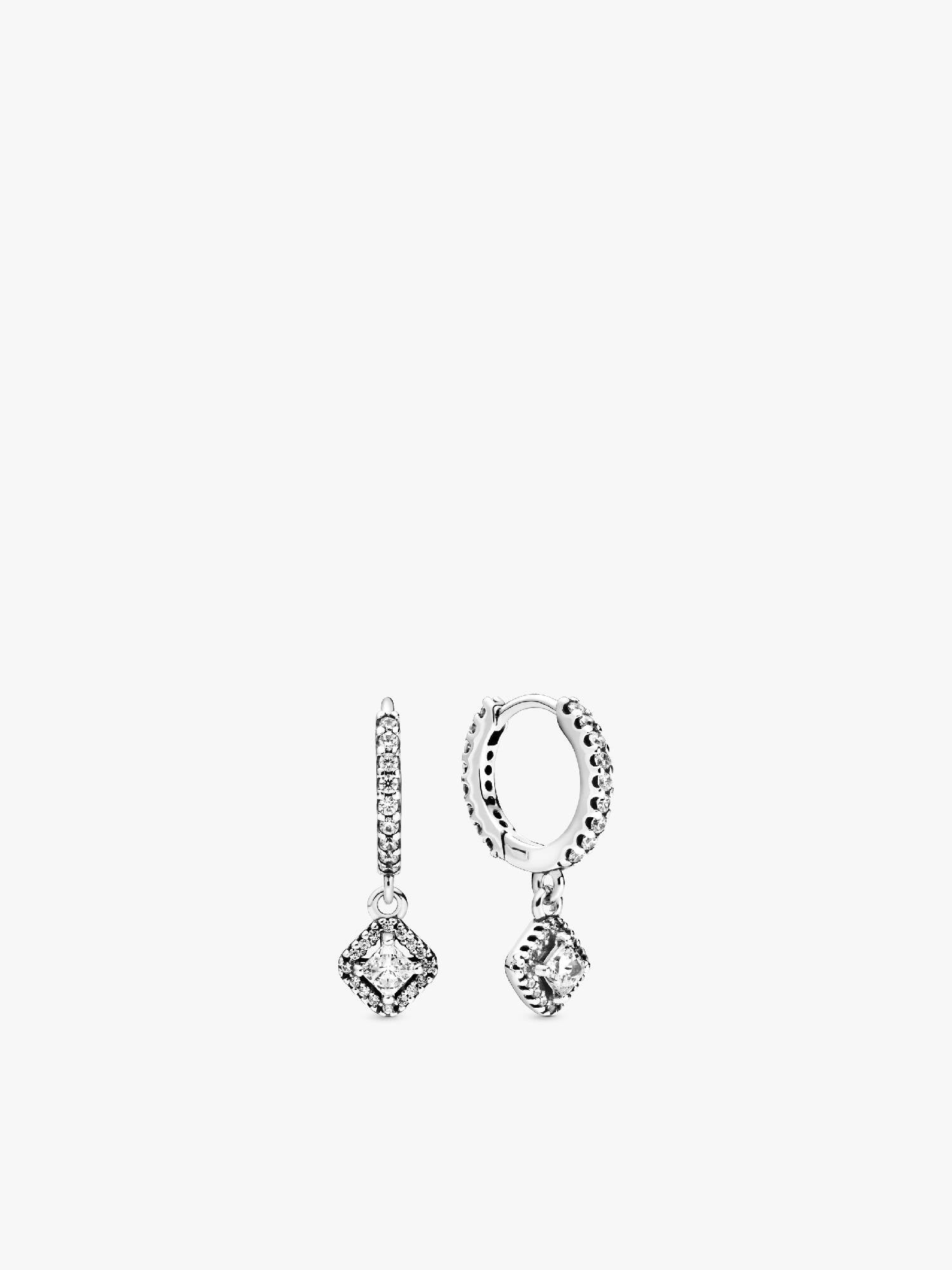 Square Sparkle Hoop Earrings