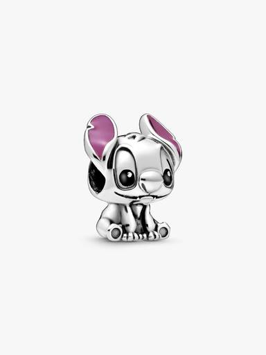 Disney Stitch silver charm with black and purple enamel