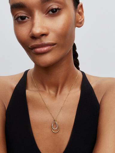 Two-Tone Double Pendant Necklace