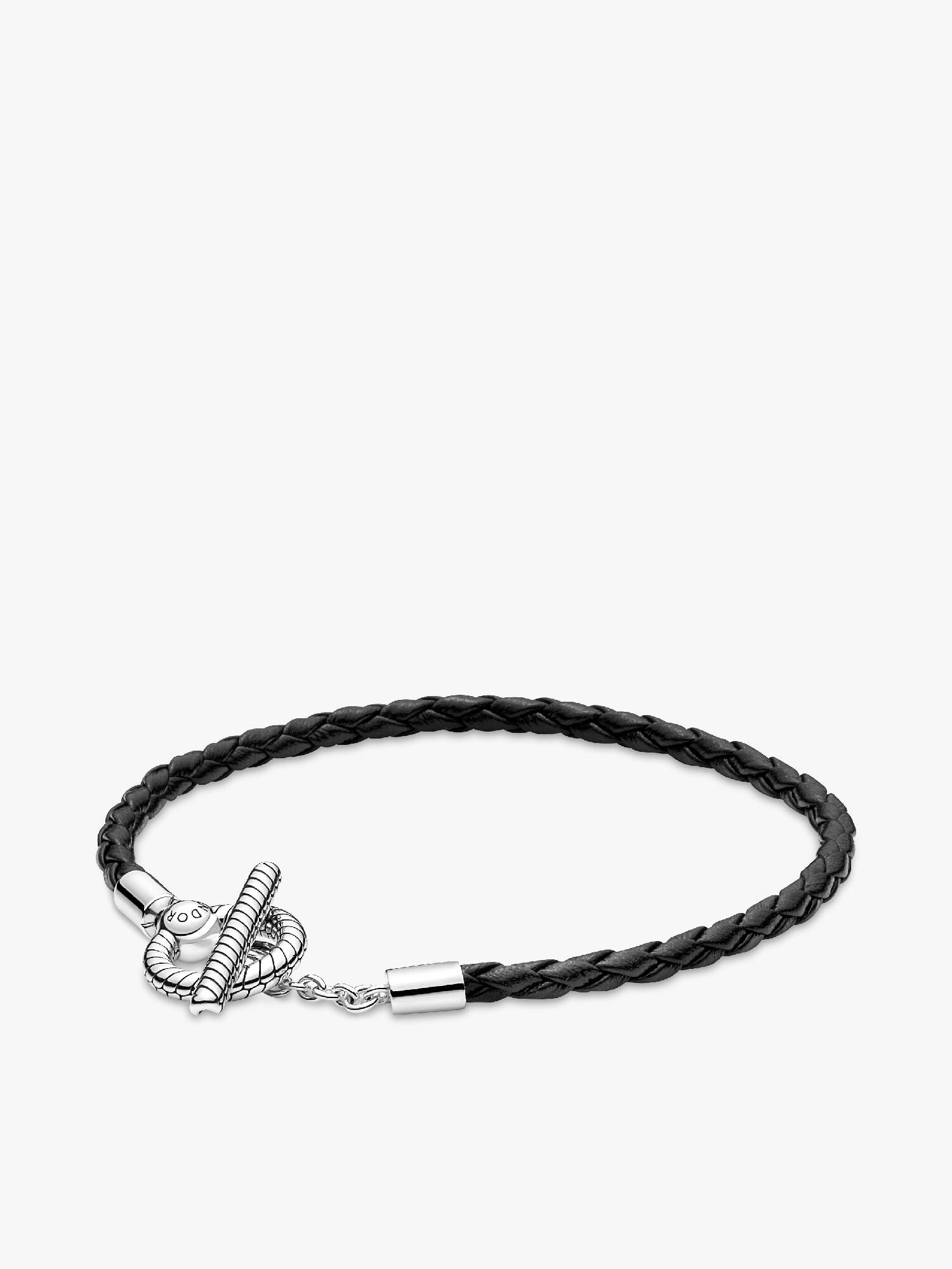 Pandora Moments Braided Leather T-bar Bracelet