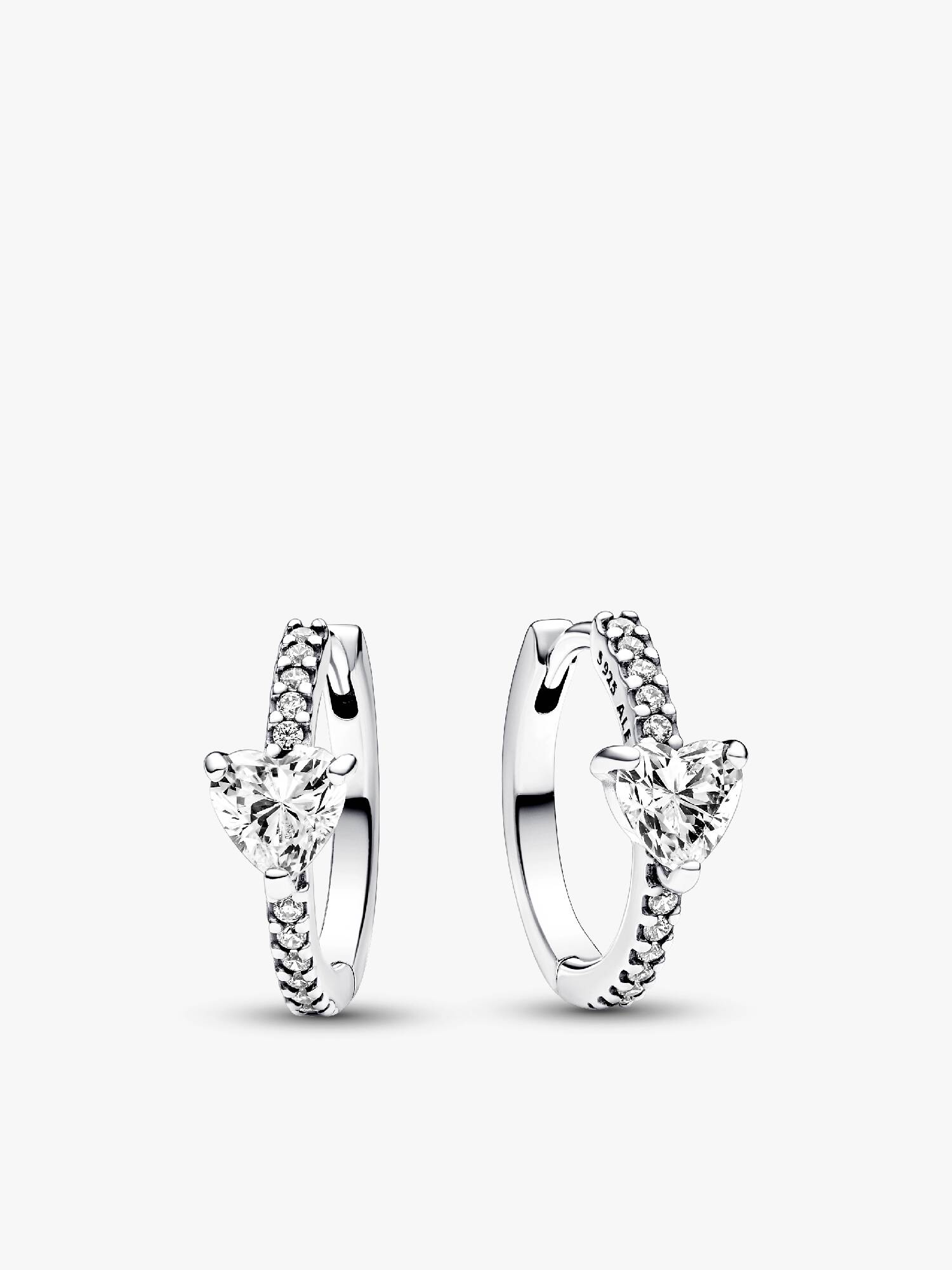 Sparkling Heart Hoop Earrings