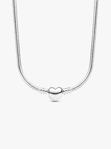 Pandora Moments Heart Clasp Snake Chain Necklace