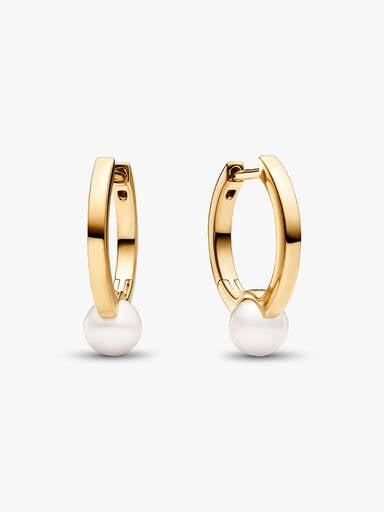 Treated Freshwater Cultured Pearl Hoop Earrings