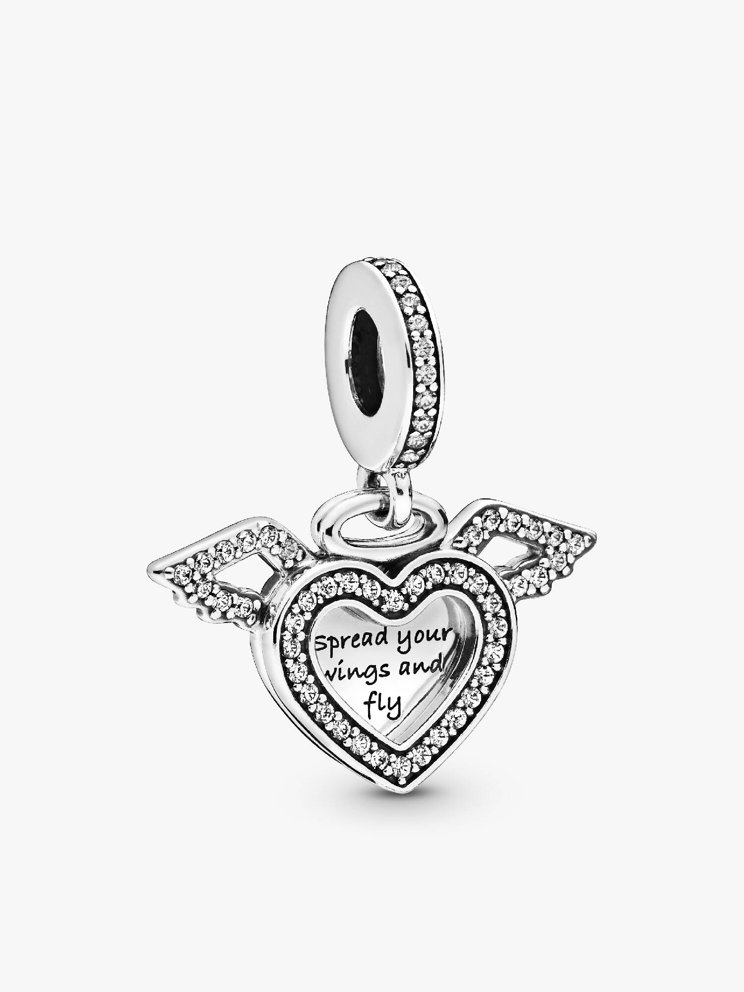 Heart & Angel Wings Dangle Charm