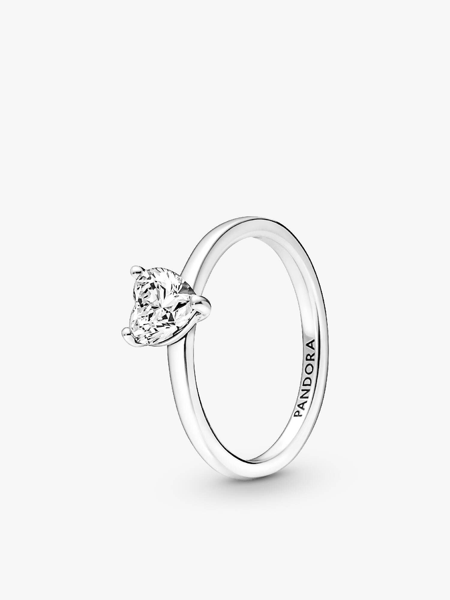 Sparkling Heart Solitaire Ring