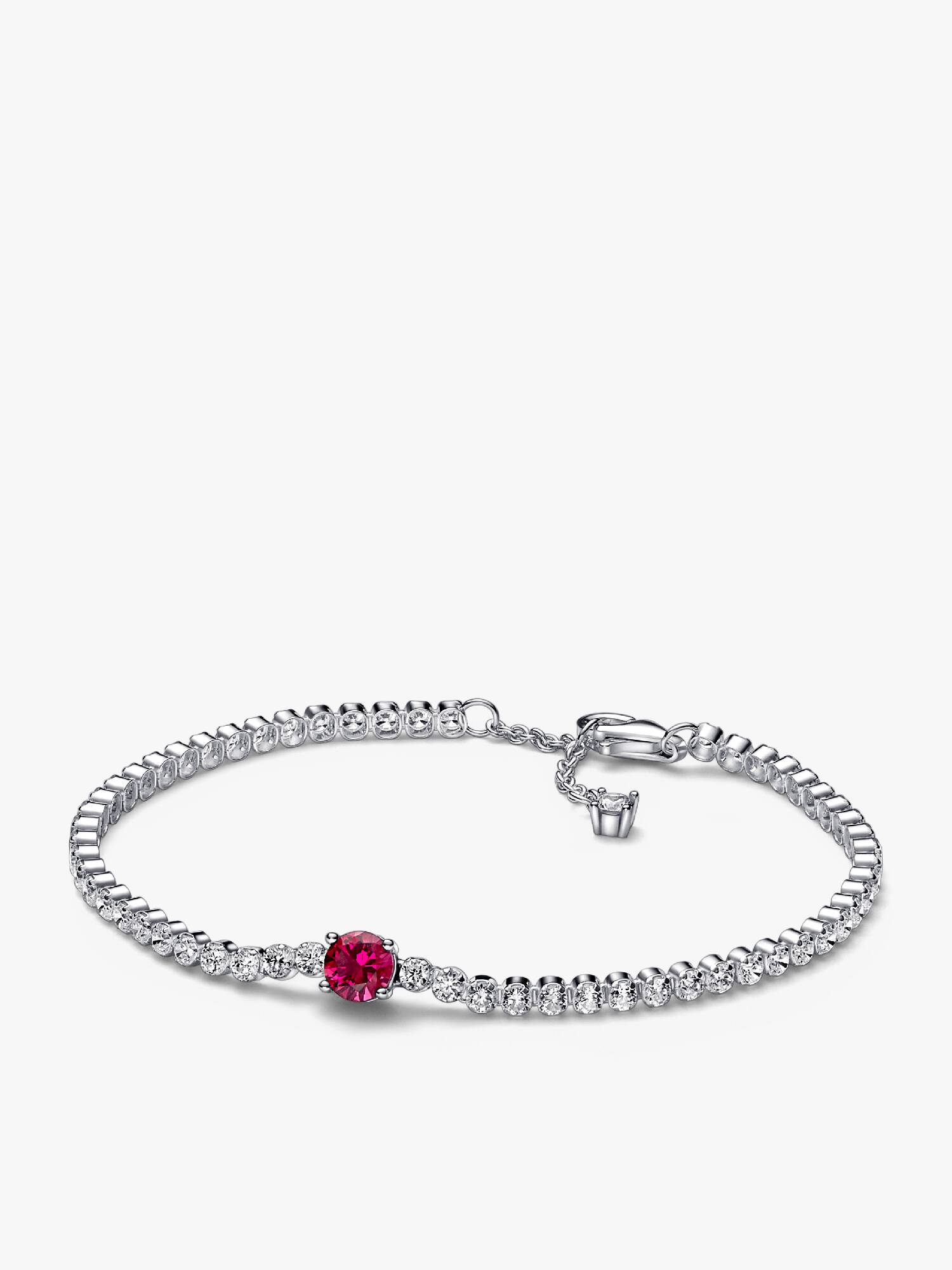 Red Sparkling Round Pavé Tennis Bracelet