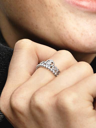 Silver ring with cubic zirconia