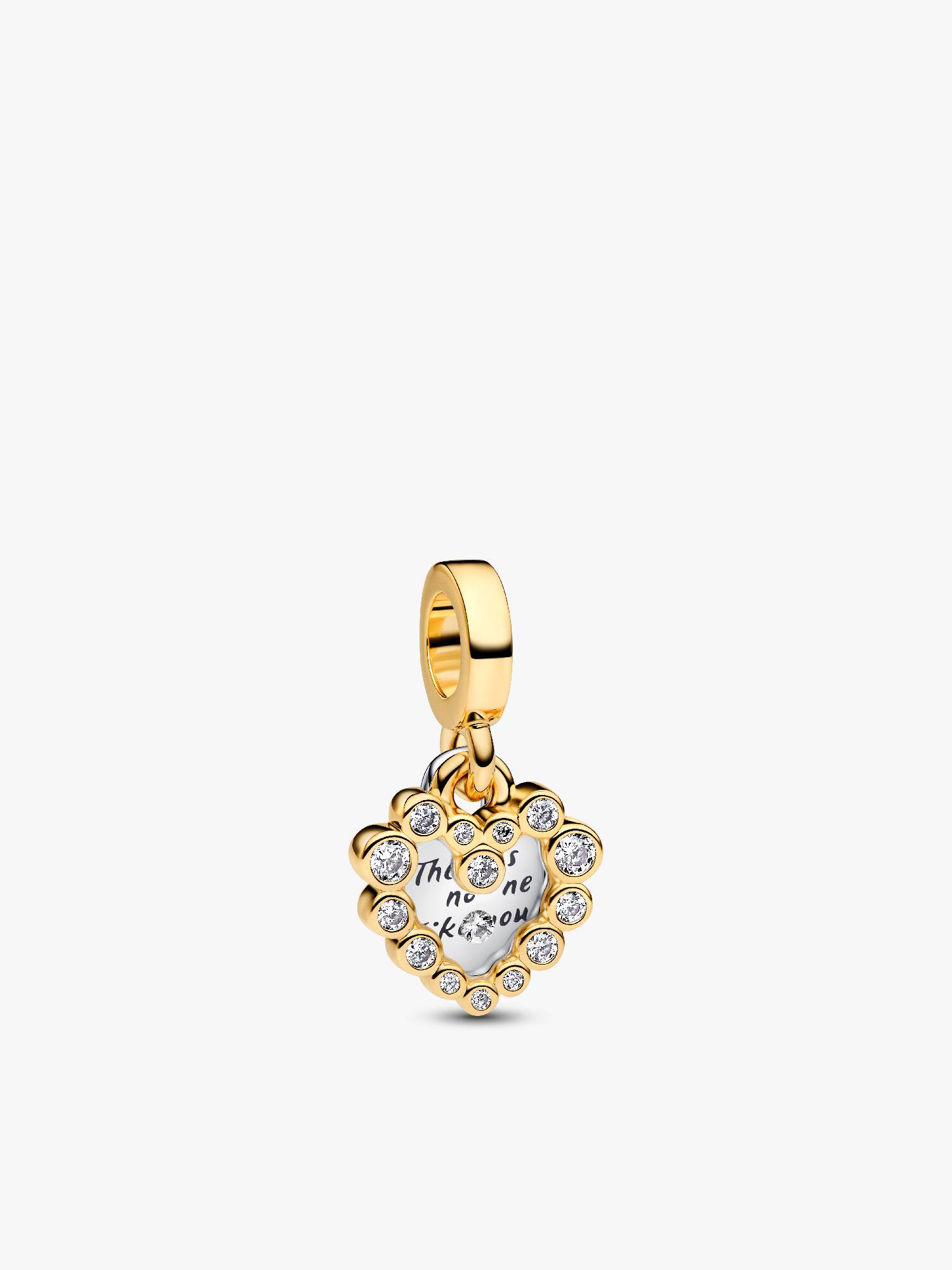 Sparkling Heart Double Dangle Charm