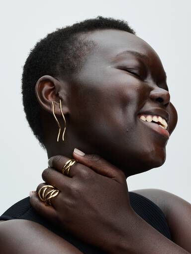 Organically Shaped Wire Stud Earrings