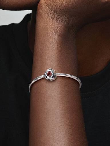 Red Eternity Circle Charm