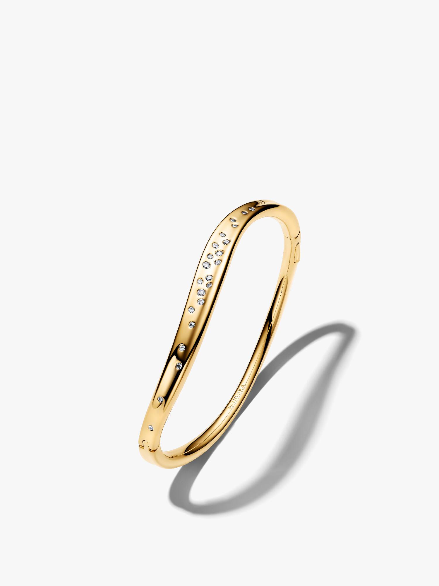 Organically Shaped Stone-Set Bangle