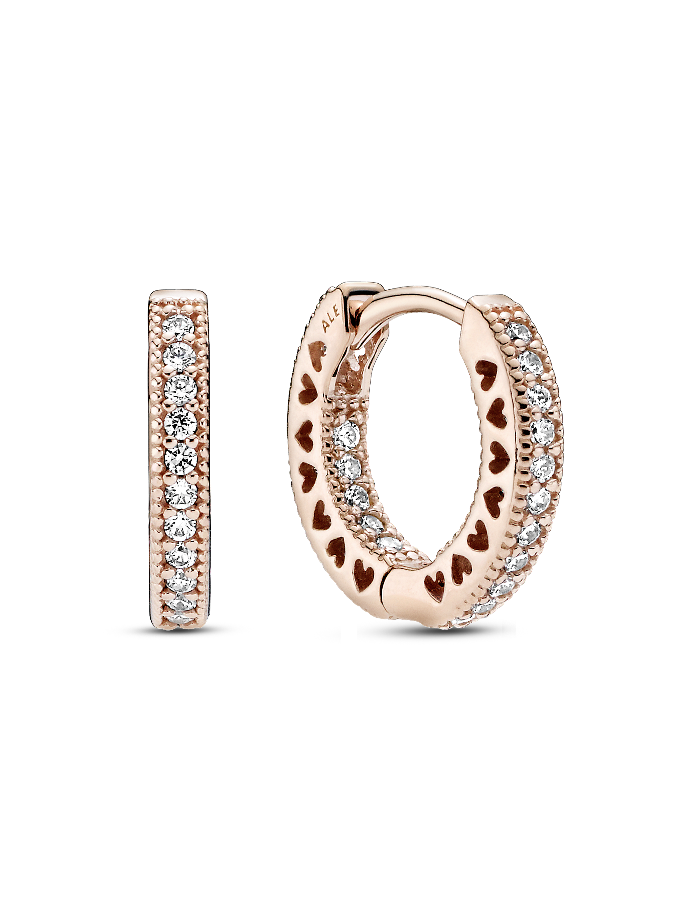 Pavé Heart Hoop Earrings
