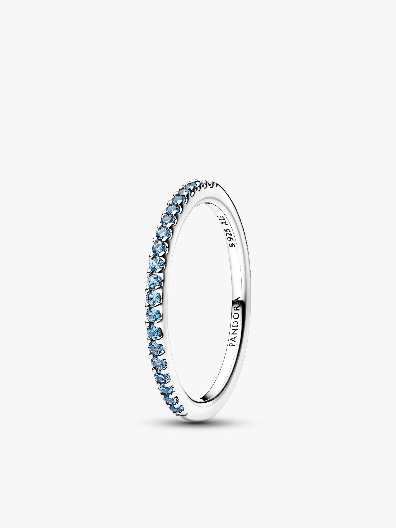 Sparkling Aquamarine Half-Eternity Band Ring 