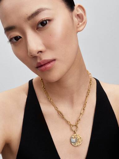 Cancer Zodiac Oversized Medallion Charm