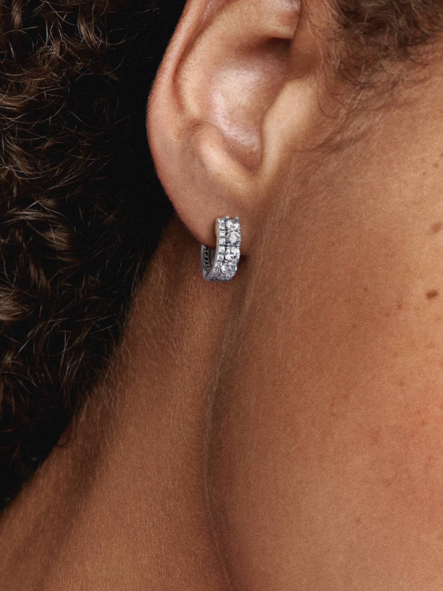 Double Band Pavé Hoop Earrings
