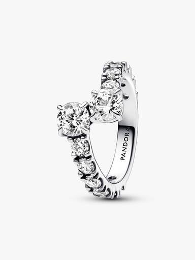Sparkling Overlapping Band Ring
