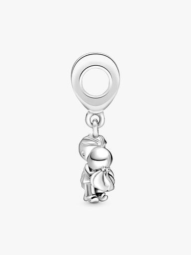 Married couple sterling silver dangle with clear cubic zirconia