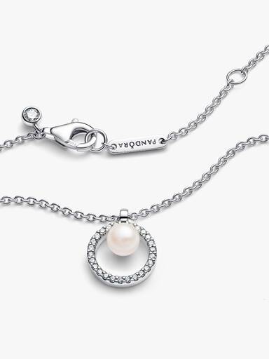 Treated Freshwater Cultured Pearl & Pavé Collier Necklace