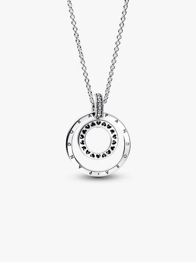 Pandora Signature Pavé & Beads Pendant & Necklace