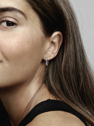 Pandora Moments Small Charm Hoop Earrings