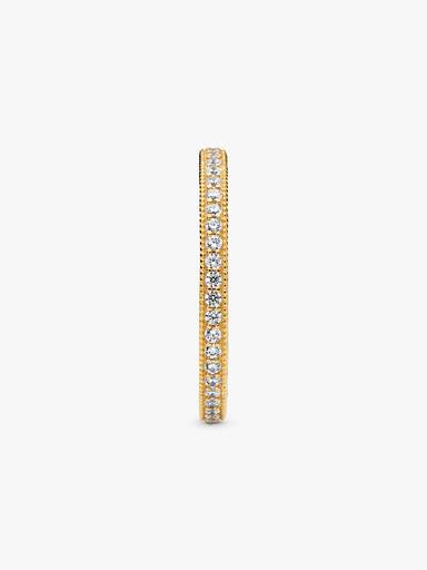 14k Gold-plated ring with clear cubic zirconia