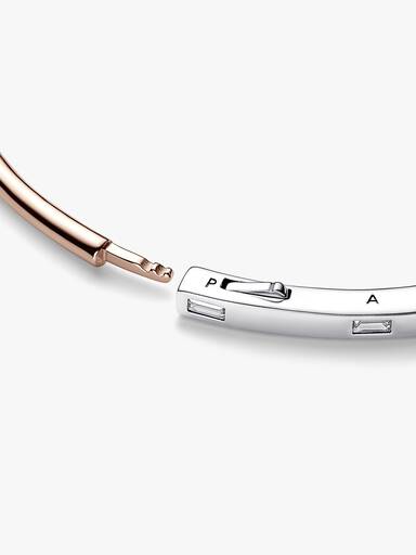 Pandora Signature Two-tone I-D Pavé Bangle