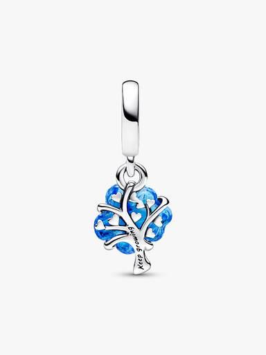 Blue Murano Glass Family Tree Dangle Charm