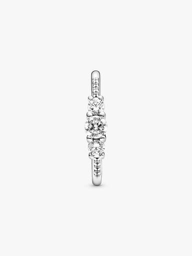 Silver ring with clear cubic zirconia