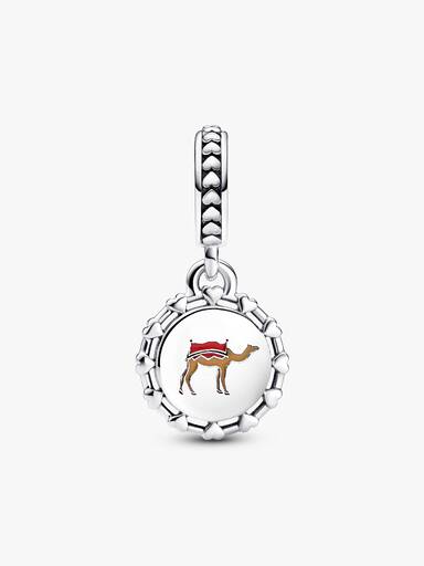 UAE and camel sterling silver dangle with red, brown, green and yellow enamel
