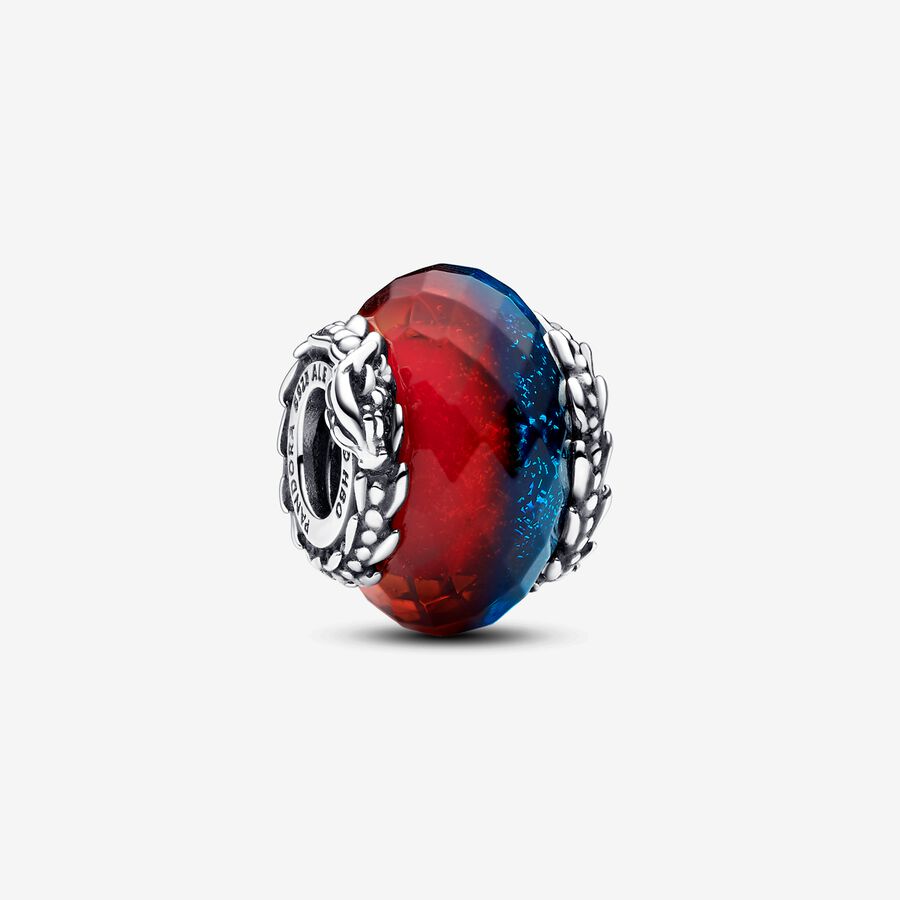 Game of Thrones Ice & Fire Dragons Dual Murano Glass Charm image number 0