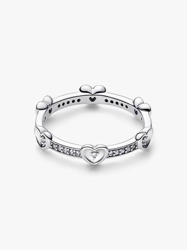 Radiant Sparkling Hearts Ring