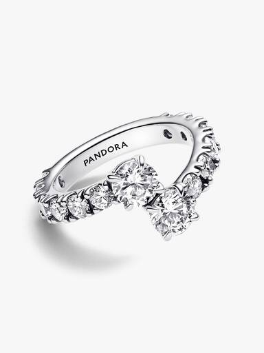 Sparkling Overlapping Band Ring