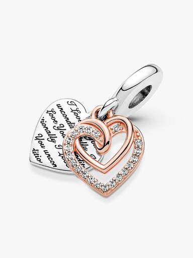 Entwined Hearts Double Dangle Charm