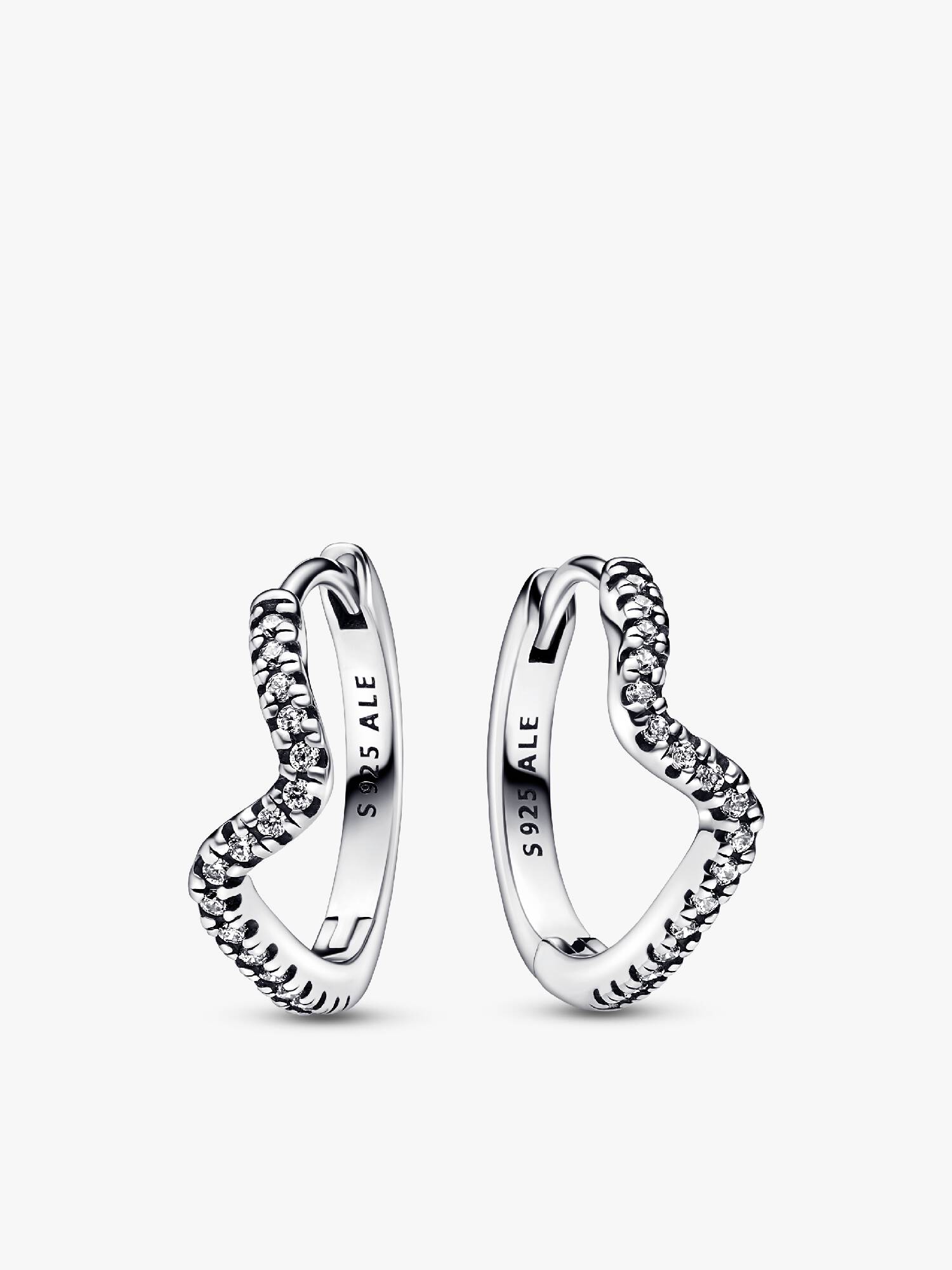 Sparkling Wave Hoop Earrings