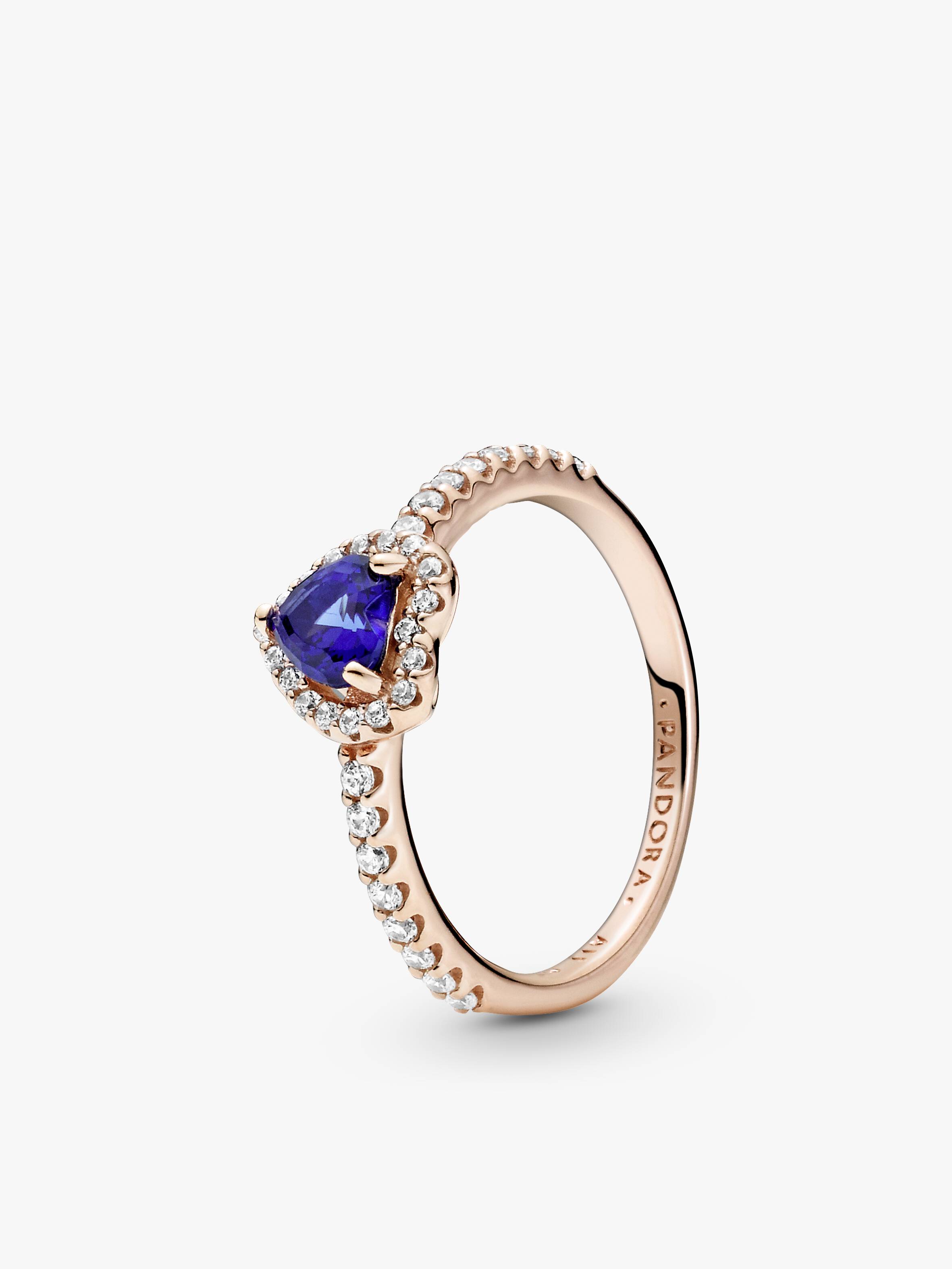 Sparkling Blue Elevated Heart Ring