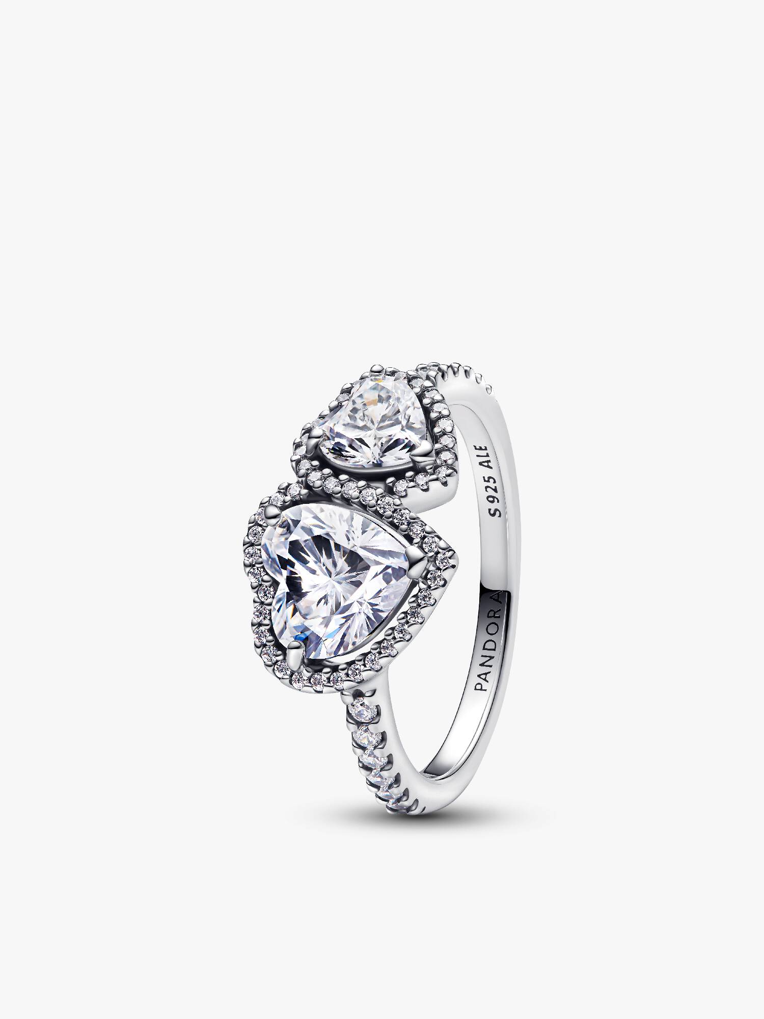 Sparkling Halo Hearts Ring