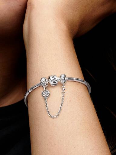 Heart Family Tree Safety Chain Charm